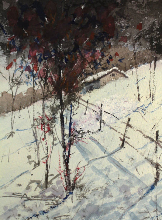 Snow and the tree